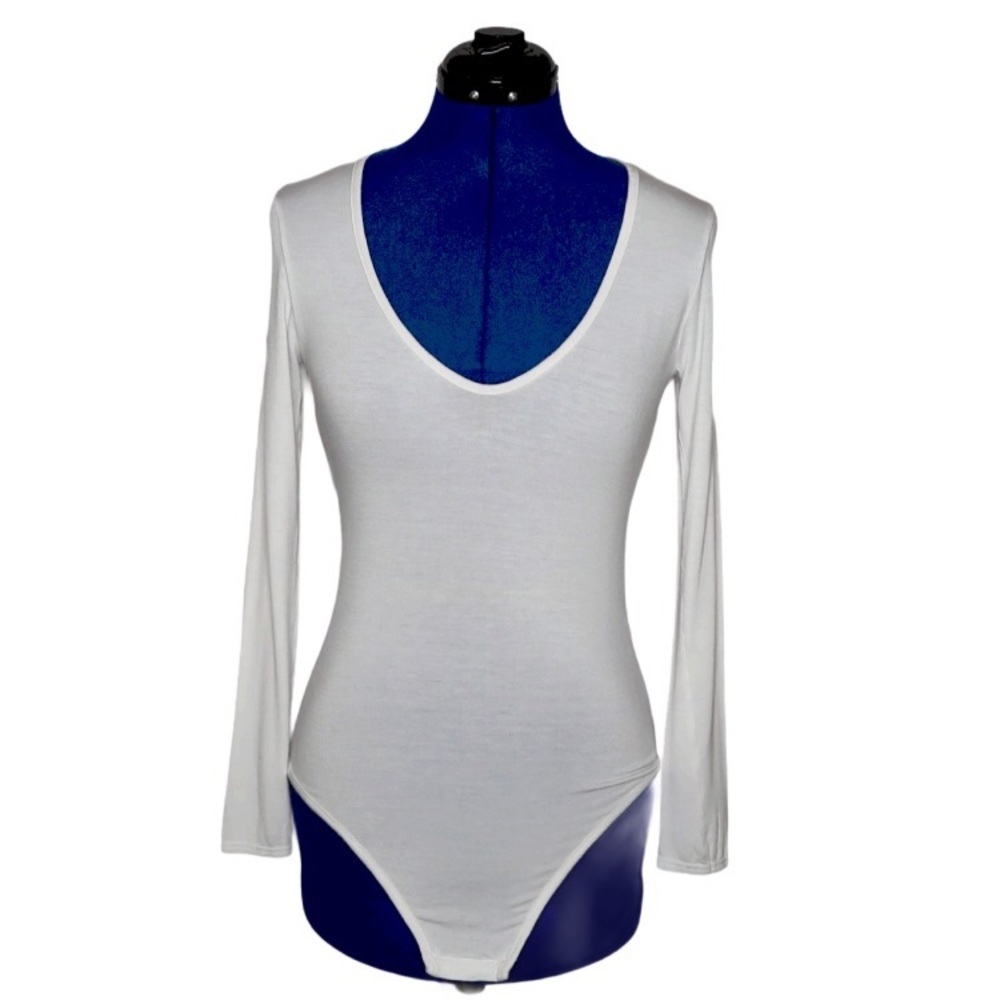 White Scoop Bodysuit From Boohoo